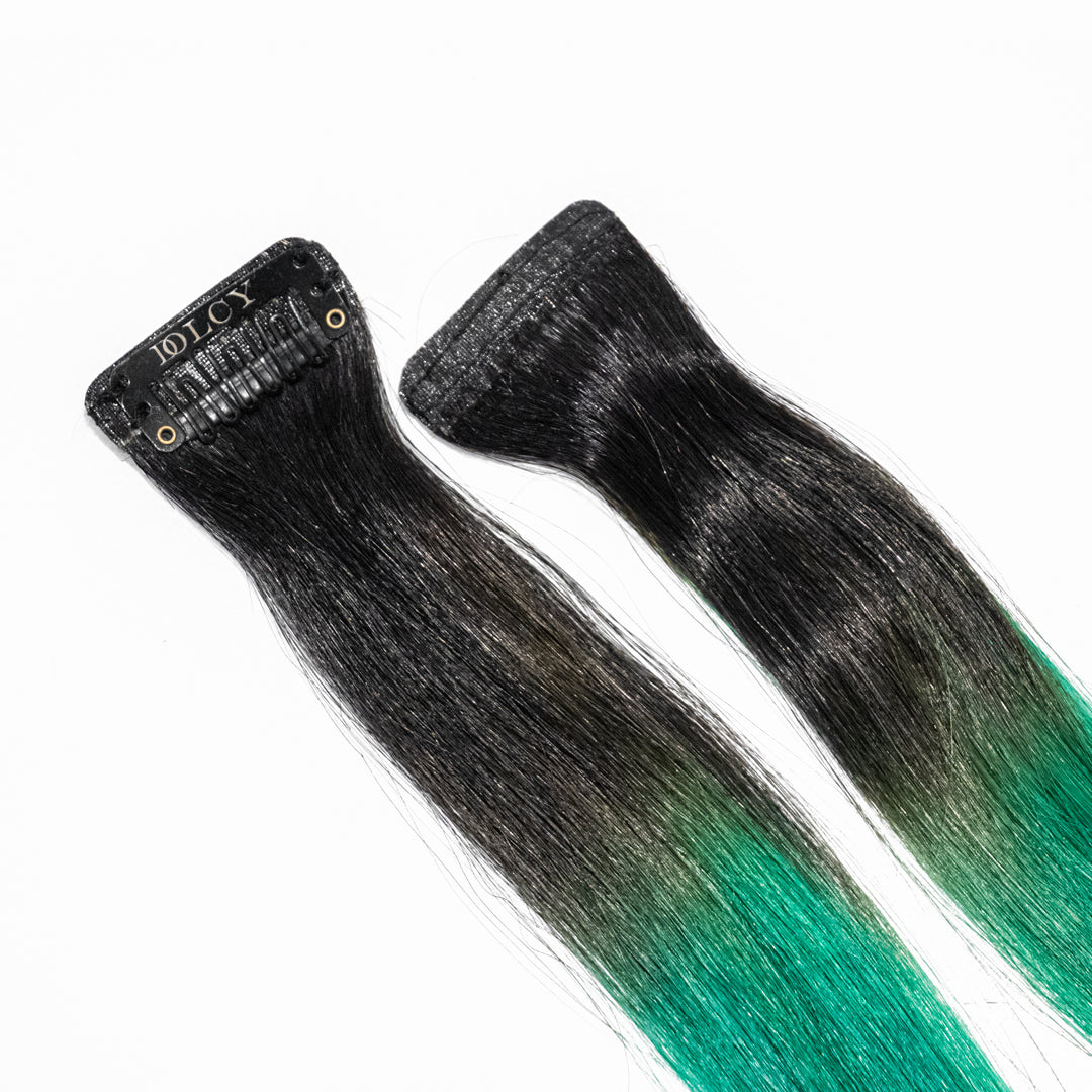 Emerald Clip in Hair Streaks