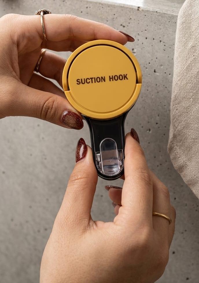 DOLCY Wall-Mounted Hair Extension Holder with Dual Suction Hooks | Tangle-Free Hair Extension & Wig Organizer