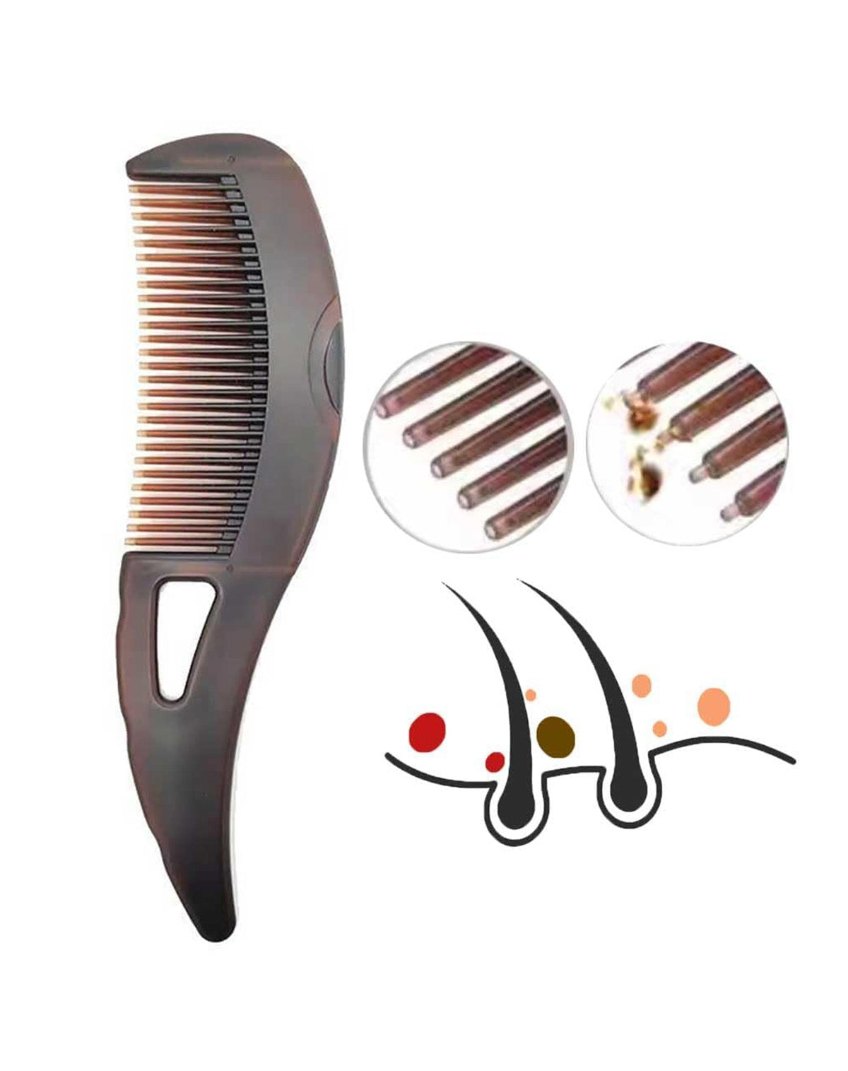 Dolcy Anti-Dandruff Hair Comb – Specialized Scalp Exfoliating Comb with Fine Teeth for Dandruff Removal, Scalp Stimulation and Healthier Hair Growth