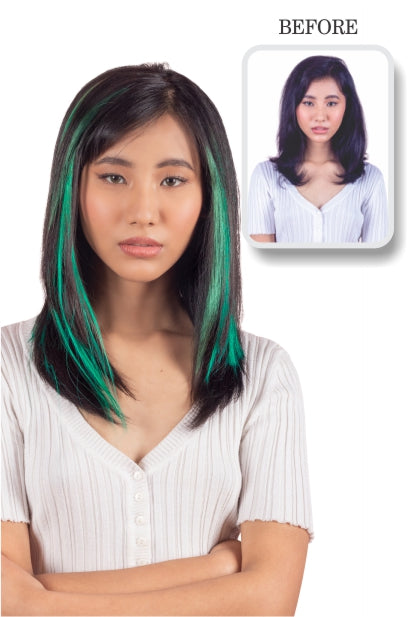 dolcy emerald clip in hair streaks for women