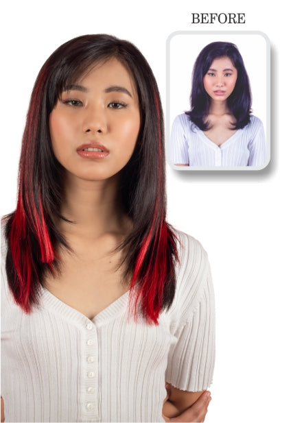 dolcy sangria clip in hair streaks for womenfront and ends