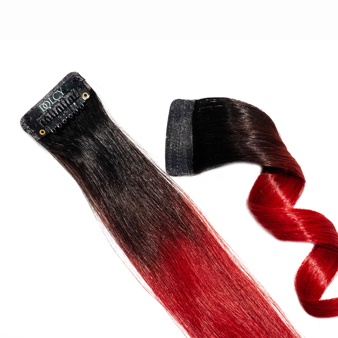 burgundy highlight hair extension strands India