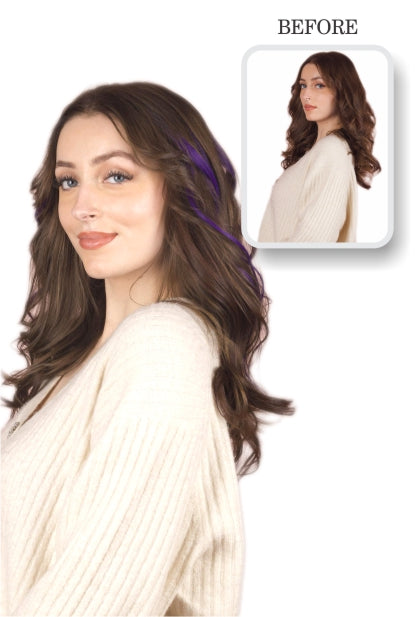 Purple Clip in Hair Streaks