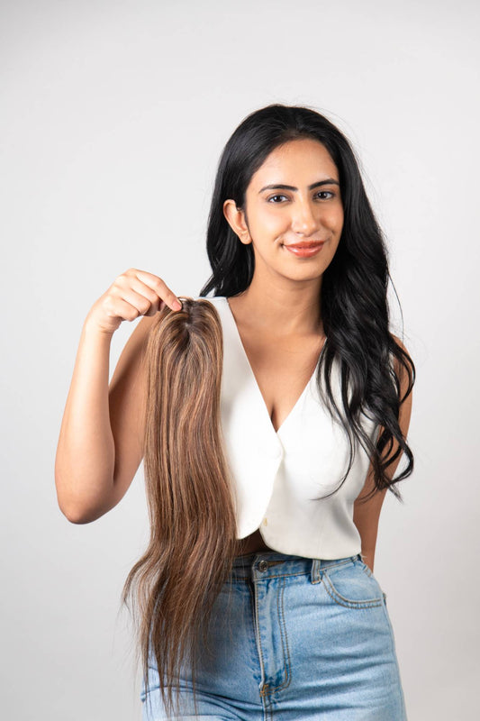 1.5*5 brown balyage silk topper