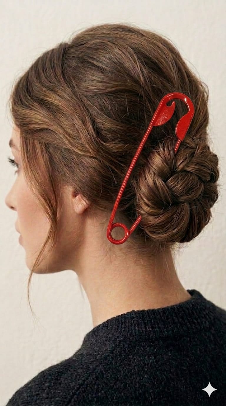Dolcy Oversized Safety Pin Hair Clip for Women